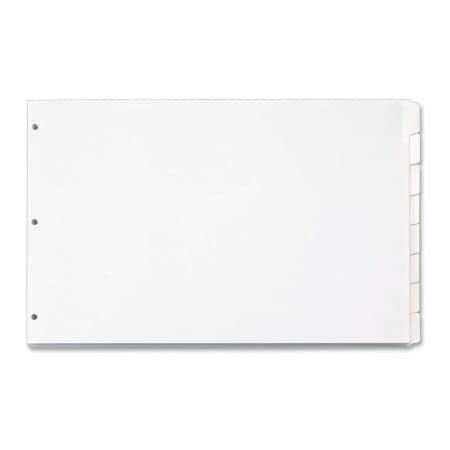 Cardinal Brands Cardinal Write 'n Erase Divider, Write-on, 17.5"x11.5", 8 Tabs, White/White 84271